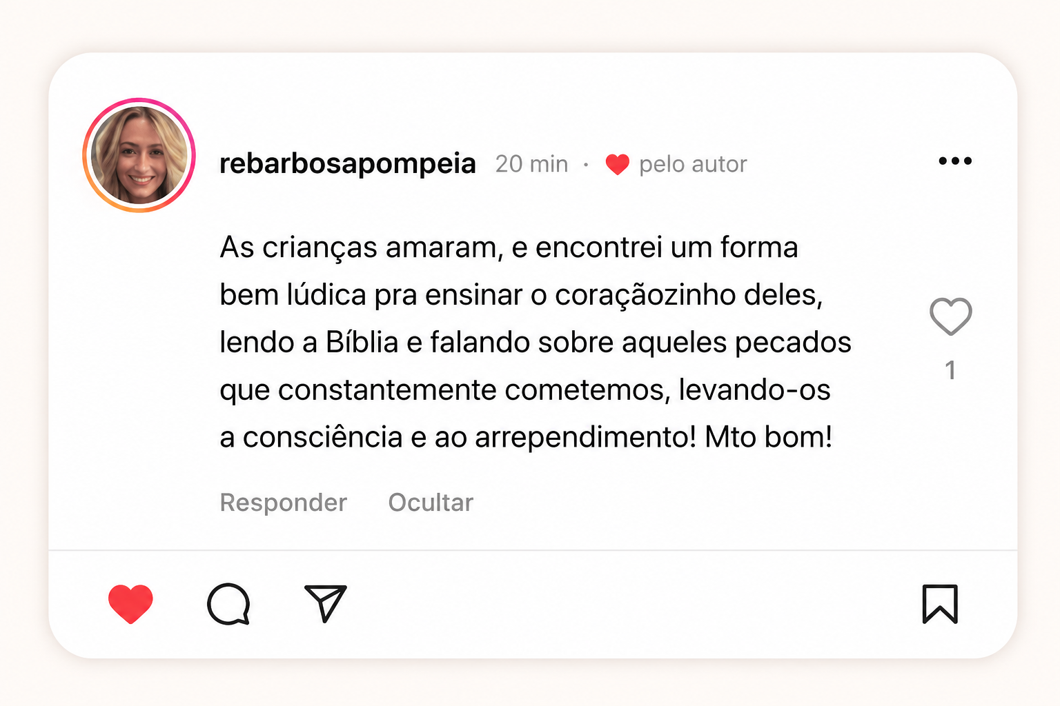 Depoimento de mãe 1