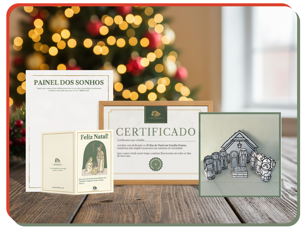 Materiais Natal em Família em ambiente acolhedor